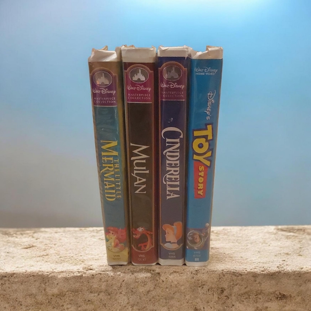 Disney Masterpiece Collection Vhs Bundle Mulan, Cinderella, The Little Mermaid